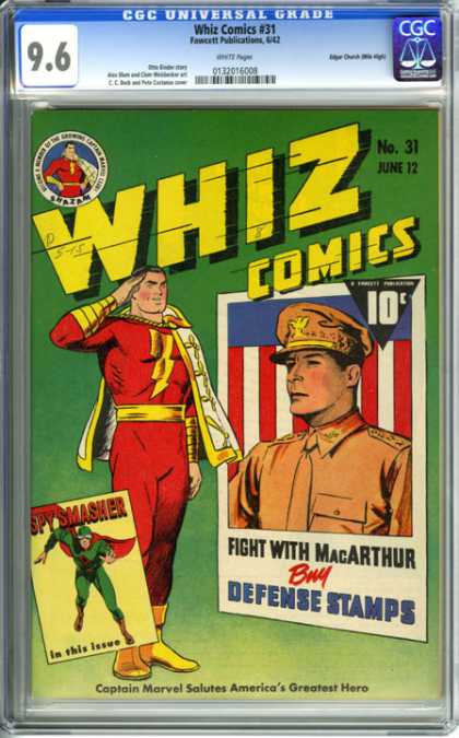 CGC Graded Comics - Whiz Comics #31 (CGC) - Man - Hat - Head - Clothe - Color