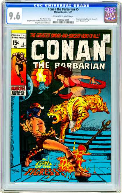 CGC Graded Comics - Conan the Barbarian #5 (CGC) - Conan The Barbarian - Conan Gets Attacked By Tiger - Marvel Comics - Marvel Comics Group - Barbarian