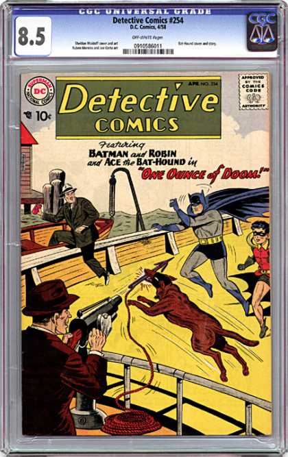CGC Graded Comics - Detective Comics #254 (CGC) - Batman - Man - Dog - Cartoon - Lady