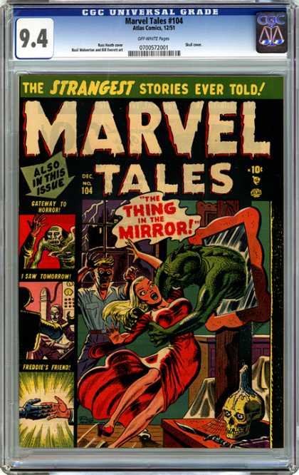 CGC Graded Comics - Marvel Tales #104 (CGC) - Mirror - Screaming Girl - Skull Candle - Knife On Table - Hand Shake