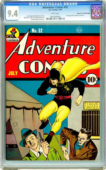CGC Graded Comics - Adventure Comics #52 (CGC) - Superhero - Cape - Mask - Gun - Villans
