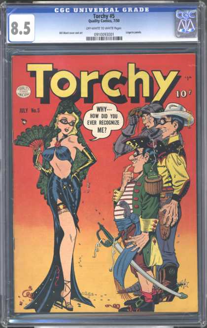 CGC Graded Comics - Torchy #5 (CGC) - Pirate - Sword - Cowboy - Holster - Woman