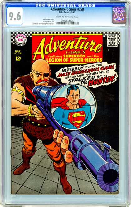 CGC Graded Comics - Adventure Comics #358 (CGC) - Adventure Comics - Approved By The Comics Code Authority - Superman - National Comics - The Hunter