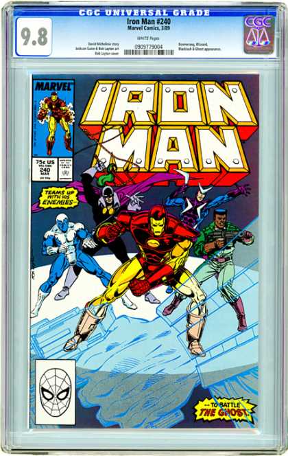 CGC Graded Comics - Iron man #240 (CGC) - Hero - War - Legs - Color - Fight