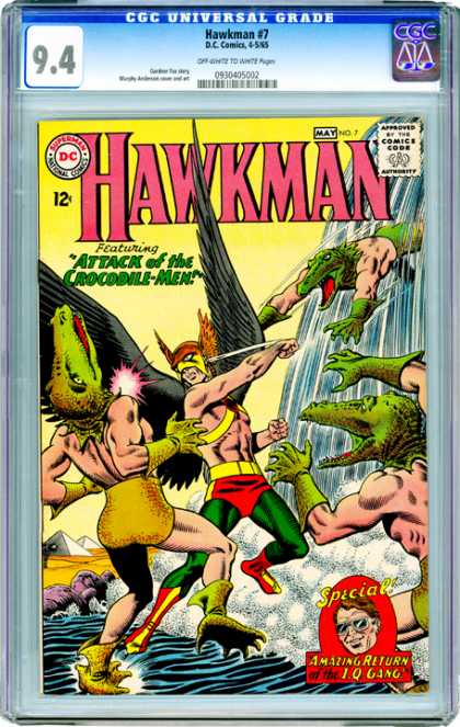 CGC Graded Comics - Hawkman #7 (CGC) - Crocodile Men - Waterfall - River - Pyramids - Iq Gang