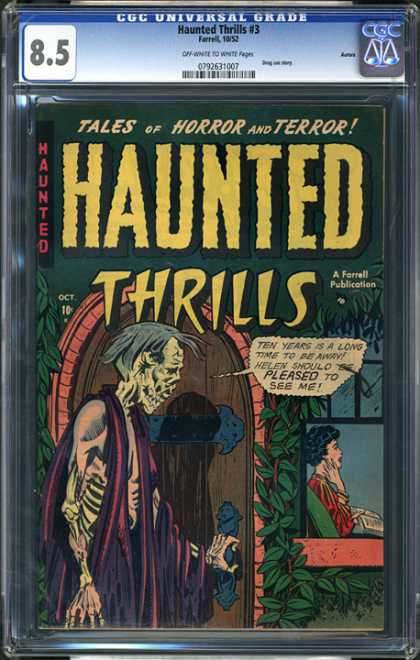 CGC Graded Comics - Haunted Thrills #3 (CGC) - Skeleton - Dead - Peep Show - Horror - Window