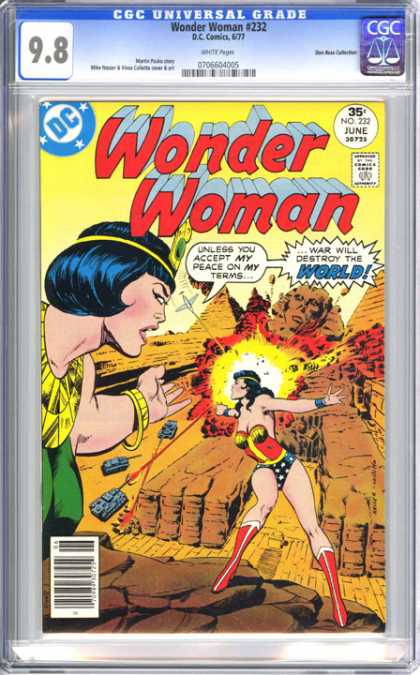CGC Graded Comics - Wonder Woman #232 (CGC) - Wonder Woman - Dc - World - Destroy - Peace