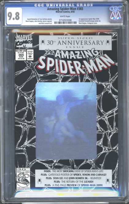 CGC Graded Comics - Amazing Spider-Man #365 (CGC) - Spider Man - 30 Anniversary - Venom And Carnage - 2099 - Hologram