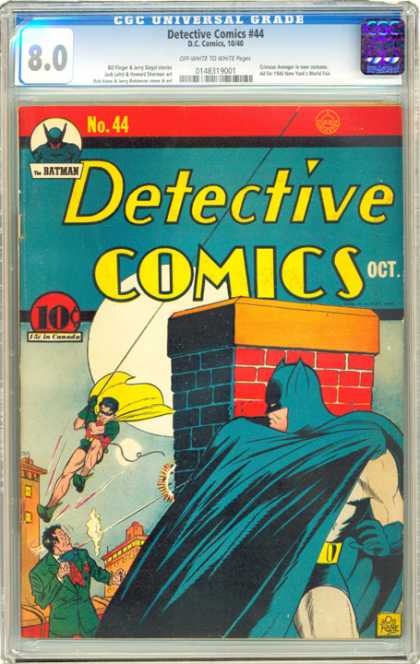 CGC Graded Comics - Detective Comics #44 (CGC) - Batman - Robin - Cape - Rope - Bricks