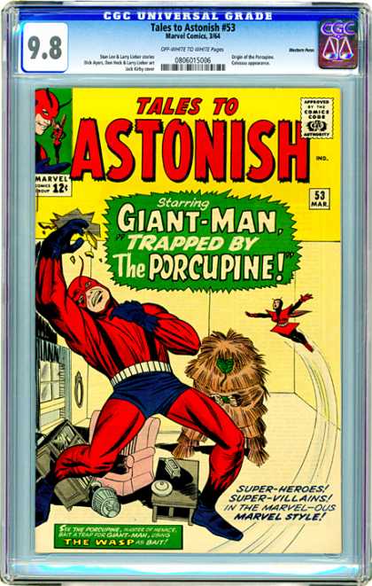 CGC Graded Comics - Tales to Astonish #53 (CGC) - Giant Man - Porcupine - The Wasp - Pink Chair - Attack In House