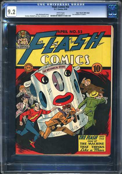 CGC Graded Comics - Flash Comics #52 (CGC) - Flash Comics - The Mechanical Brain - April No52 - The Machine That Thinks Like A Man - Cap