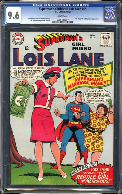 CGC Graded Comics - Superman's Girlfriend Lois Lane #61 (CGC) - Supermans Girlfriend - Lois Lane - Marriage Money - Speech Bubbles - Dc