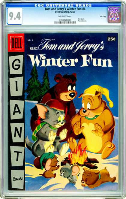 CGC Graded Comics - Tom and Jerry's Winter Fun #4 (CGC) - Winter Fun 4 - Camp Fire - Snow - Bulldog - Bear