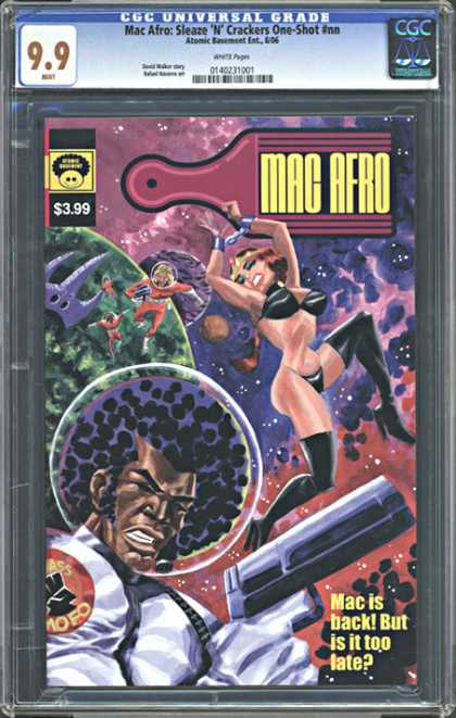 CGC Graded Comics - Mac Afro: Sleaze 'N' Crackers One-Shot #nn (CGC) - Mac Is Back But Is It Too Late - Mac Afro - Gun - Space - Galaxies