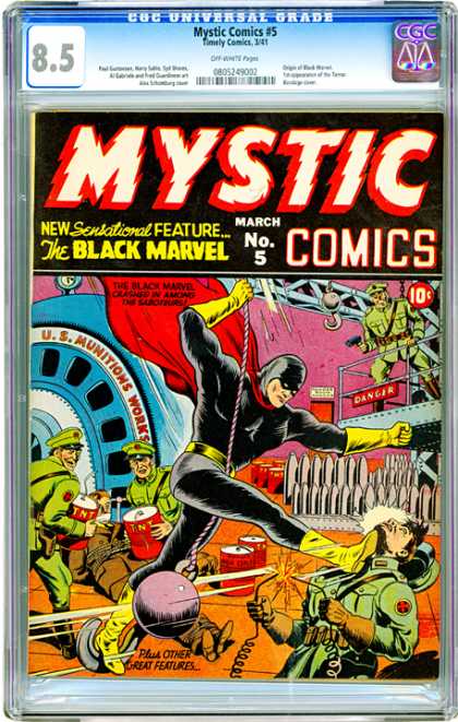CGC Graded Comics - Mystic Comics #5 (CGC) - Mystic - March - The Black Marvel - 10 Cents - Military