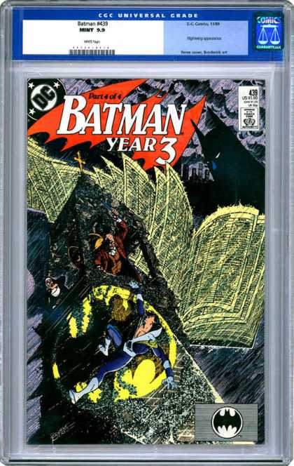 CGC Graded Comics - Batman #439 (CGC) - Part 4 Of 4 - Batman - Year 3 - Darkness - Newspaper
