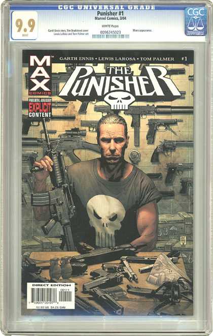 CGC Graded Comics - Punisher #1 (CGC) - Guns - Skull - Man - Punisher - Table