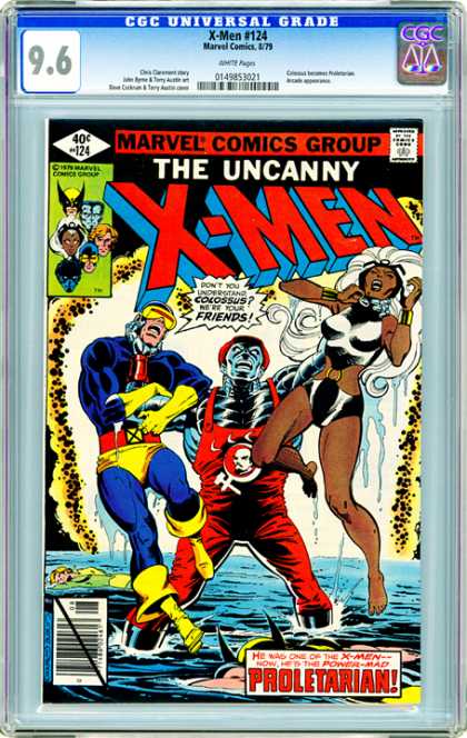 CGC Graded Comics - X-men #124 (CGC) - Storm - Cyclops - Colossus - Wolverine - Water
