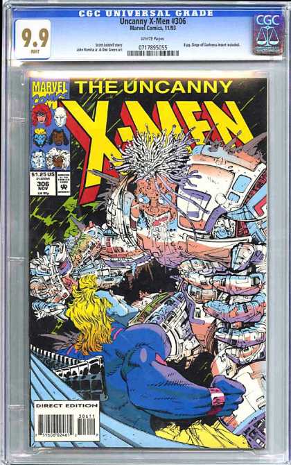 CGC Graded Comics - Uncanny X-Men #306 (CGC) - Head - Eyes - Hair - Arm - Bracelet