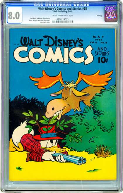 CGC Graded Comics - Walt Disney's Comics and Stories #68 (CGC) - Moose - Gun - Hunting - Eating - Donald Duck
