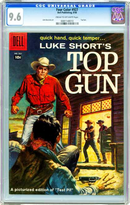 CGC Graded Comics - Four Color #927 (CGC) - Quick Handquick Temper - Like Short - Top Gun - Cowboys - Test Pit