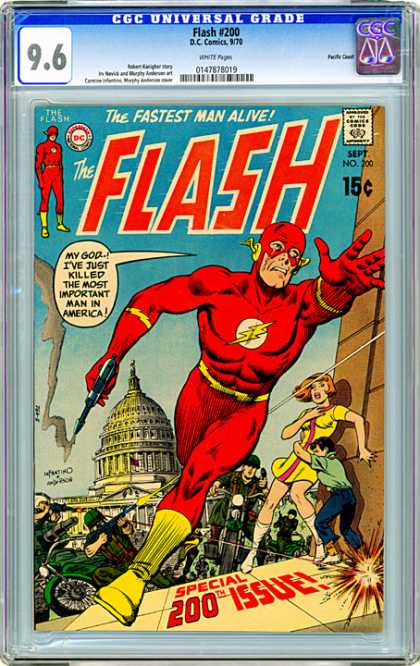 CGC Graded Comics - Flash #200 (CGC) - Fastest Man - 200th Issue - Gun - Capital - Gunfire