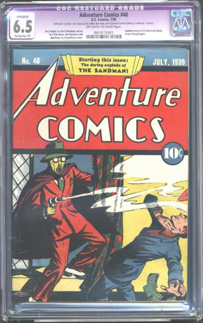 CGC Graded Comics - Adventure Comics #40 (CGC) - Money - Man - Vapor - Cape - Hat