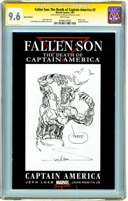 CGC Graded Comics - Fallen Son: The Death of Captain America #3 (CGC) - Fallen Son - Death Of Captain America - Birds - Black And White - Marvel Original