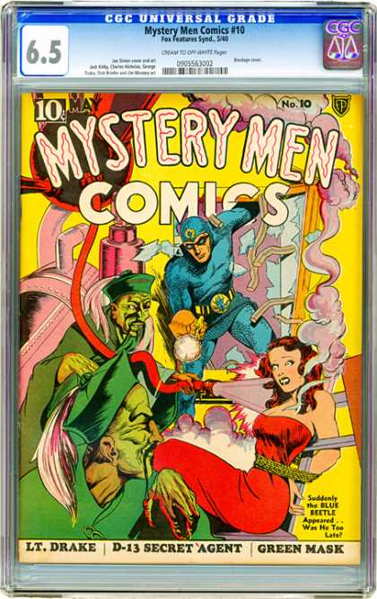 CGC Graded Comics - Mystery Men Comics #10 (CGC) - Mystery Men Comics - Superhero - May - Woman - Lt Drake