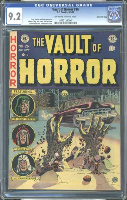 CGC Graded Comics - Vault of Horror #25 (CGC) - The Vault Keeper - The Old Witch - The Crypt Keeper - Car - Monster Hands