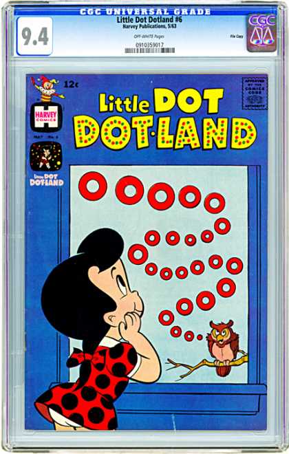 CGC Graded Comics - Little Dot Dotland #6 (CGC) - Circles - Owl - Girl - Tree - Window