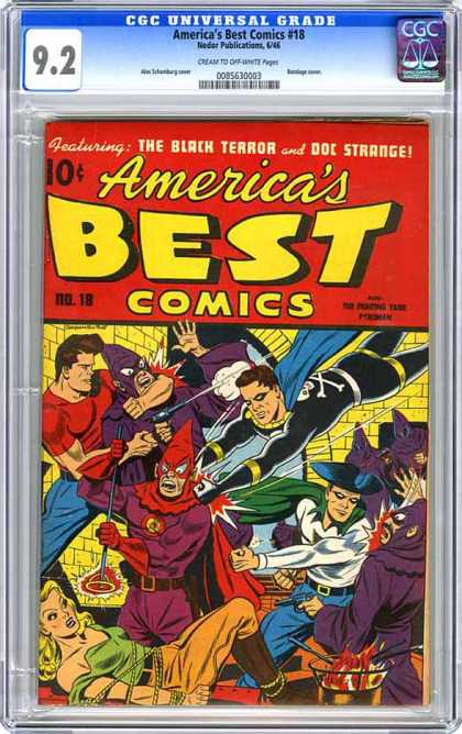 CGC Graded Comics - America's Best Comics #18 (CGC) - Black Terror - Doc Strange - No 18 - Blue Cape - Red Shirt