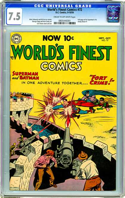 CGC Graded Comics - World's Finest Comics #72 (CGC) - Cgc Universal Grade - Superman - Batman - Fort Crime - Hero Adventure