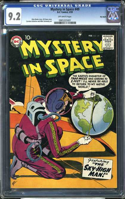 CGC Graded Comics - Mystery in Space #49 (CGC) - Mystery In Space - The Sky-high Man - Space Ship - Earth - 7900 Miles