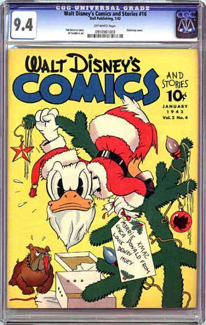 CGC Graded Comics - Walt Disney's Comics and Stories #16 (CGC) - Donald Duck - Christmas Tree - Bulldog - January 1942 - Santa Suit