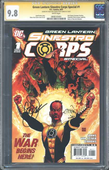 CGC Graded Comics - Green Lantern Sinestro Corps Special #1 (CGC) - Green Lantern - Sinestro Corps - Ball Of Fire - Rings - War Begins Here