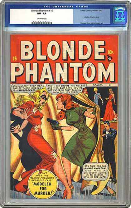 CGC Graded Comics - Blonde Phantom #16 (CGC) - Modeled For Murder - Greatest Case - Gun - Gowns - Blonde