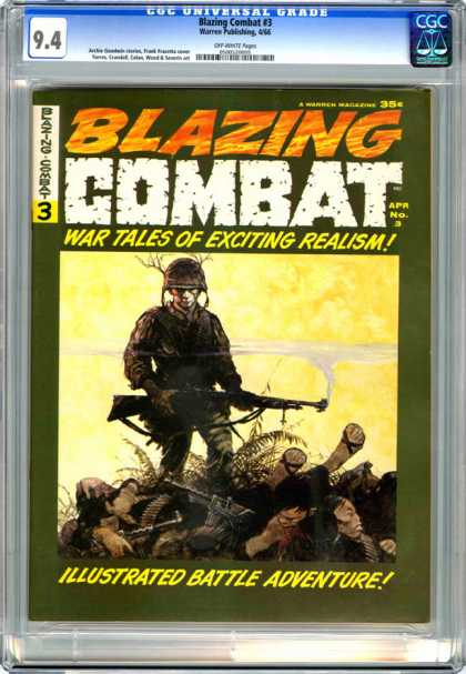 CGC Graded Comics - Blazing Combat #3 (CGC) - Blazing Combat - War Tales Of Exciting Realism - Soldier - Carnage - Guns