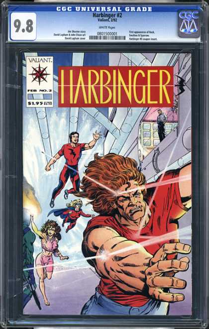 CGC Graded Comics - Harbinger #2 (CGC) - Harbinger - Valliant - Superhuman - Pipes - Woman