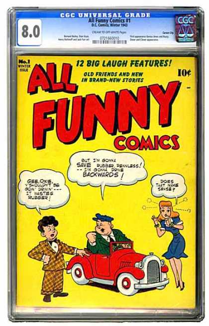 CGC Graded Comics - All Funny Comics #1 (CGC) - 12 Big Laugh Features - Old Friends And New In Brand- New Stories - 10c - No 1 - Winter Issue