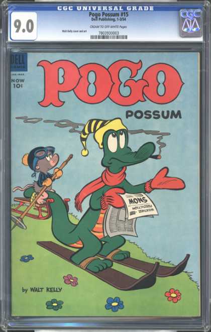 CGC Graded Comics - Pogo Possum #15 (CGC) - Pogo - Possum - Gator - Smoking - Skiing