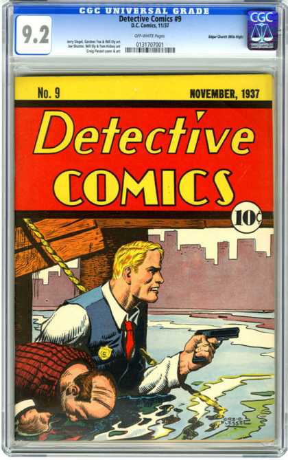 CGC Graded Comics - Detective Comics #9 (CGC) - Detective Comics - Red - Yellow - 1937 - Gun