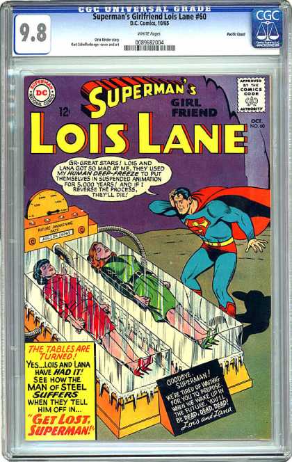 CGC Graded Comics - Superman's Girlfriend Lois Lane #60 (CGC) - Superman - Frozen - Worried - Mission - Critical