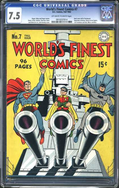 CGC Graded Comics - World's Finest Comics #7 (CGC) - No 7 - Fall Issue - Batman - Robin - Superman