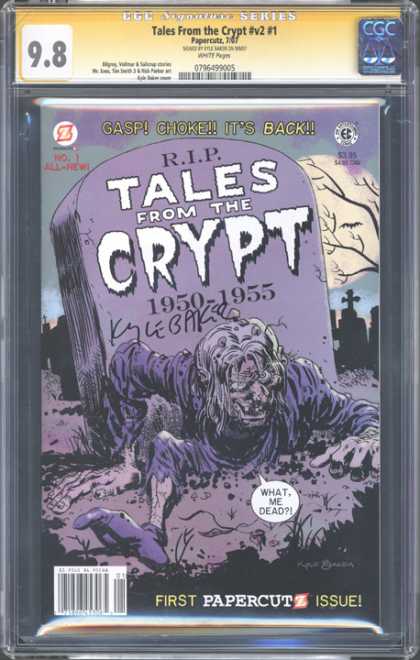 CGC Graded Comics - Tales from the Crypt #v2 #1 (CGC) - Gasp Choke Its Back - Zombie - Want Me Dead - First Papercutz Issue - Purple