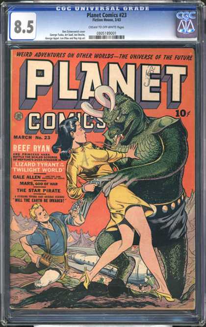 CGC Graded Comics - Planet Comics #23 (CGC) - Planet Comics - Reef Ryan - March - No 23 - Weird Adventures On Other Worlds