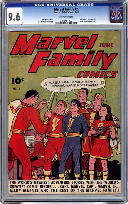 CGC Graded Comics - Marvel Family #2 (CGC) - Marvel Family 2 - Capt Marvel - Capt Marvel Jr - Mary Marvel - Marvel Family Comics