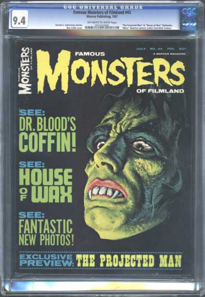 CGC Graded Comics - Famous Monsters of Filmland #45 (CGC) - See Dr Bloods Coffin - The Projected Man - See House Of Wax - See Fantastic New Photos - Fangs