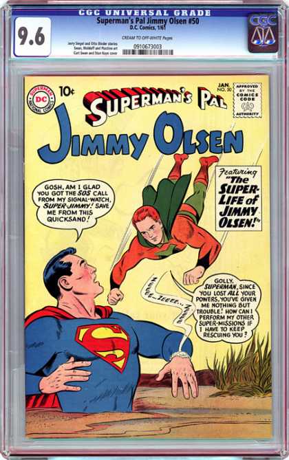 CGC Graded Comics - Superman's Pal Jimmy Olsen #50 (CGC) - Summer Pal - Jimmy Olsen - Superman - Swamp - Comics Code