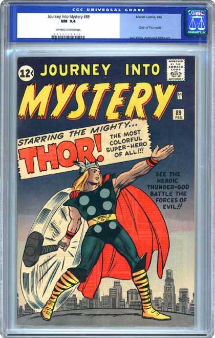 CGC Graded Comics - Journey Into Mystery #89 (CGC) - Golden Hair - Mystery - Red Cape - Skyline - Thor